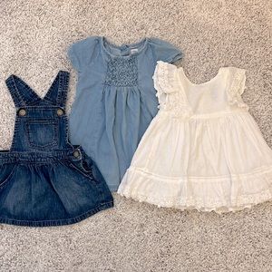 Bundle of 3 Baby GAP dresses/romper